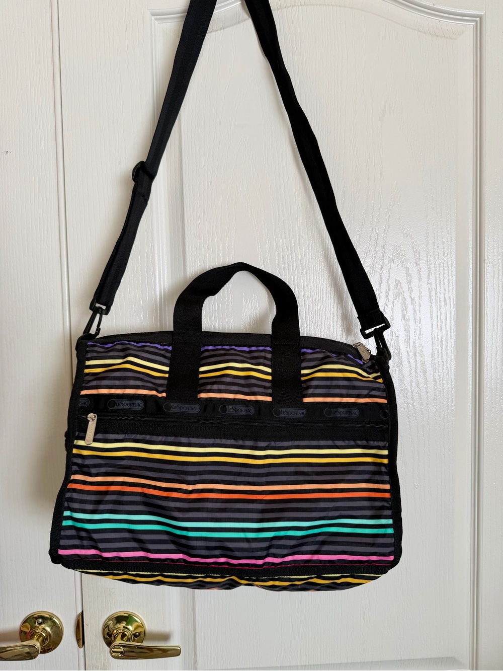 LeSportsac Multicolor Striped Shoulder Bag Tote Travel Crossbody